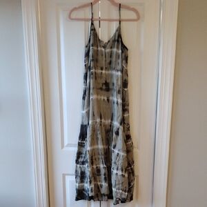 Young Fabulous Broke YFB Spaghetti Strap Tie Dye Boho Button Front Dress Size S